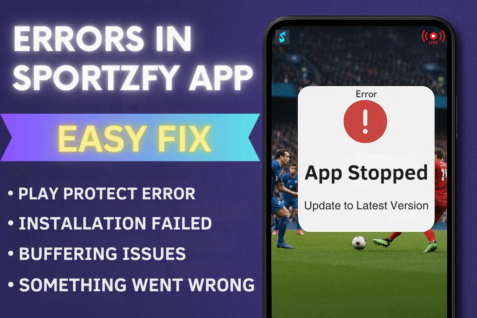 Sportzfy Errors - Fixed